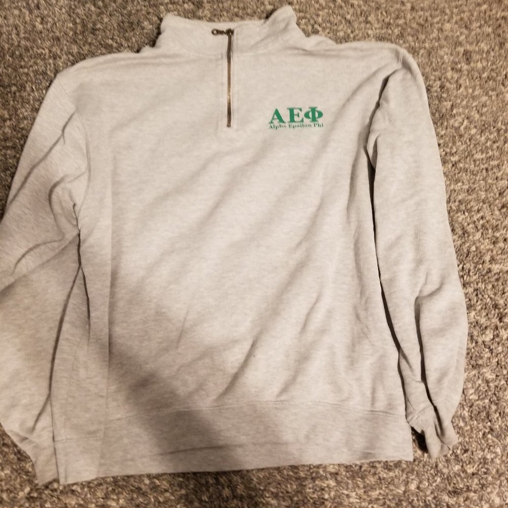 Alpha Epsilon Phi 1/4 Zip Gray